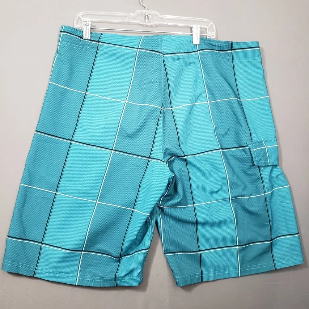 OP Flex Ocean Pacific 4-way flex board shorts men’s size 38 Plaid - Picture 8 of 8